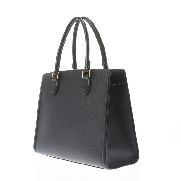 Prada Handbag Gold Metal Fittings Saffiano Black - Picture 2 of 10